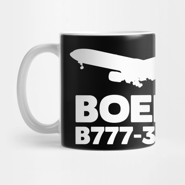 Boeing B777-300ER Silhouette Print (White) by TheArtofFlying